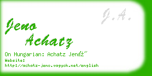 jeno achatz business card